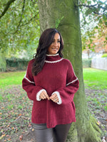 Wine Blanket Stitch Premium Knit Jemima